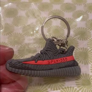 Yeezy black and gray keychain